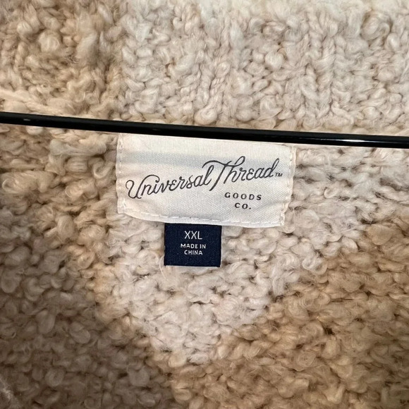 Universal Thread V Neck Fuzzy Knit Sweater Womens Plus XXL Beige Cream Neutral - Picture 5 of 5